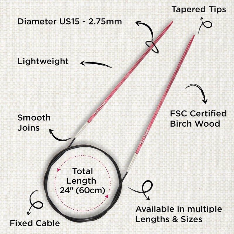 Knit Pro Dreamz Fixed Circular Needles 24" (60cm) | US Size 2 (2.75mm) - Image 3